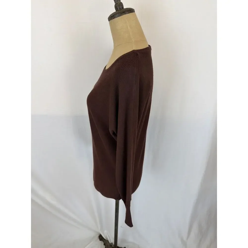 NWT Soya Concept Brown Button Back Sweater Knit Top #0439 Size XL